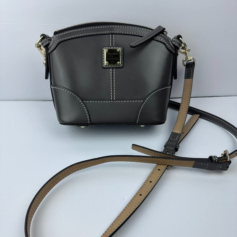 Dooney & Bourke Gun Metal Gray Mini Selleria Florentine Crossbody Bag